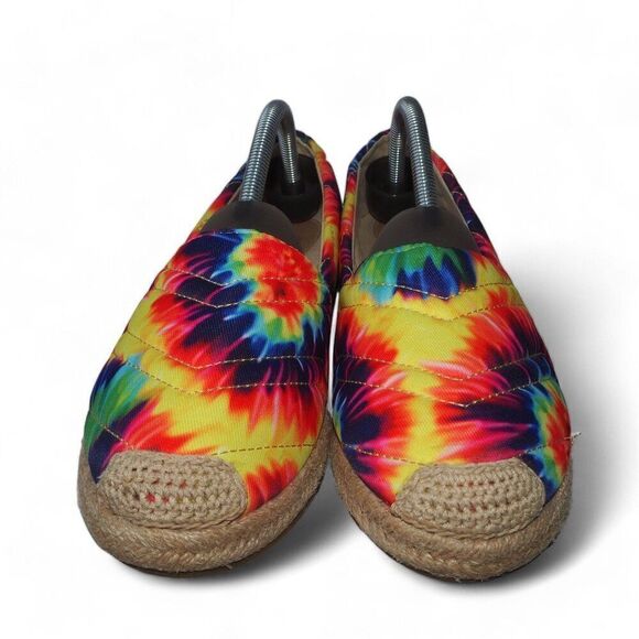 Yoki Juno Rainbow Tie Dye Espadrille Slip-on Flat Shoes Women's 9.5-10 - Picture 3 of 10